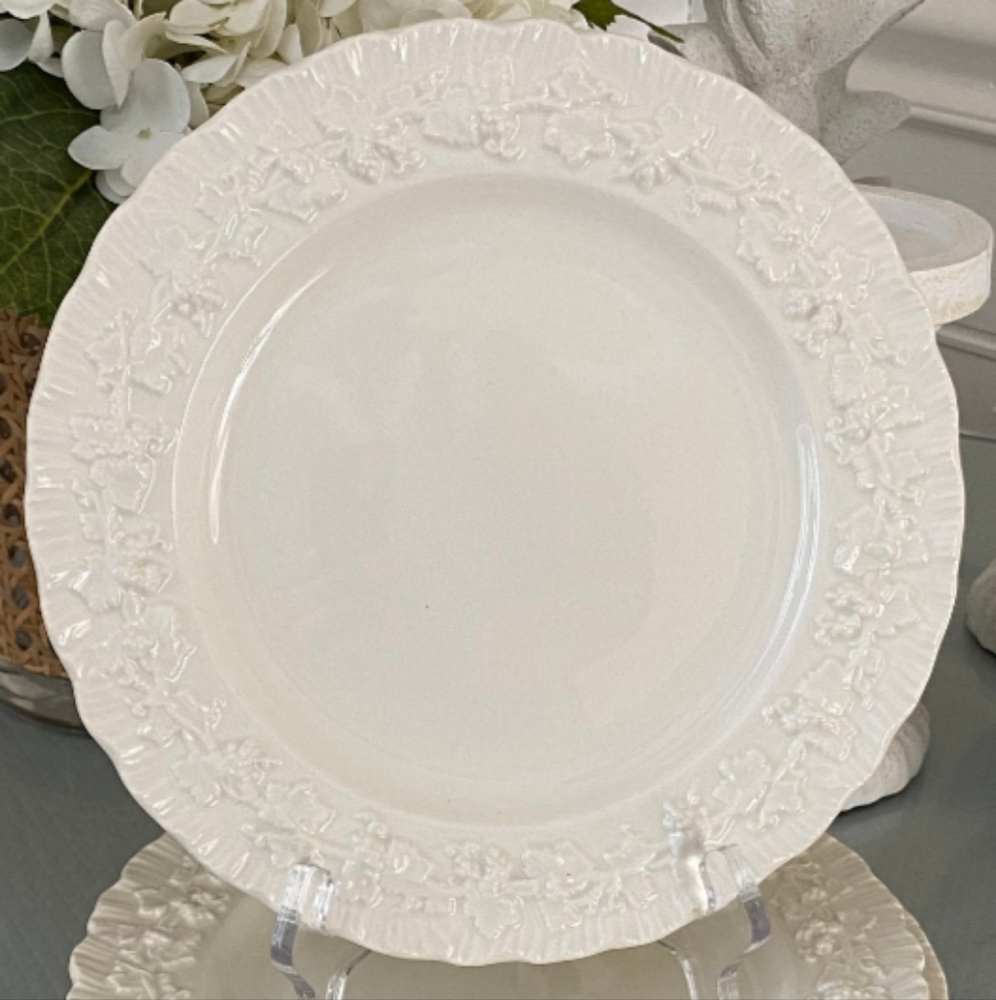 Wedgwood Cream Grape Leaf Embossed Dinner Platter